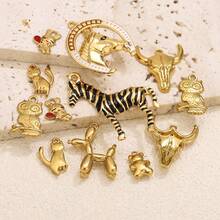 1 pieza Colgante de acero inoxidable con diseño de cebra y cachorro, versátil y de moda - 31 colgantes - Ver 2