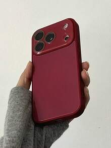 Premium Transparent Glass Burgundy Color Protective Case Compatible With IPhone 17 Pro Max, 15 Pro, 16, 16 Pro Max, 14, Anti-Fall Cover - Burgundy - View 5