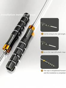 Adjustable Speed Jump Rope, With Self-Locking Screwless Mechanism, Heavy Duty Fitness Jump Rope For Adults, Unisex, Ergonomic Handles, Suitable For CrossFit, HIIT, Fat Burning, Cardio, Home Gym Workout - Multicolor - View 3