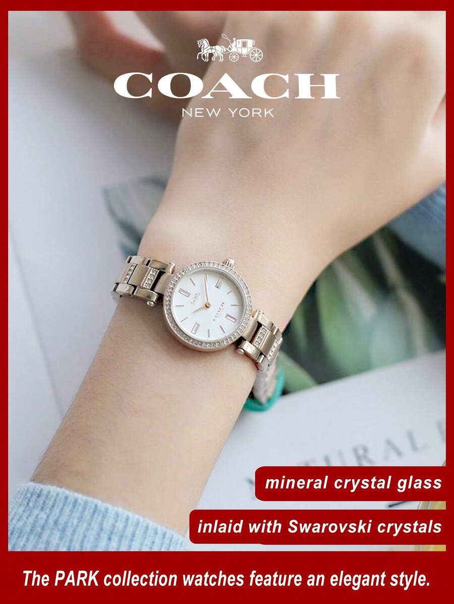 Coach Park White Dial Rose Gold-tone Ladies Watch - 玫瑰金 - 查看 1