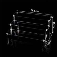 1-4 Tier Acrylic Desktop Display Rack, Transparent Tiered Cupcake, Perfume, Action Figure, Blind Box Storage Organizer - White - View 16