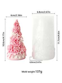 3D玫瑰树硅胶蜡烛模具 - 香薰石模具，逼真的花枝细节 | 耐热、可重复使用、易脱模 | 适用于DIY蜡烛、香薰石、树脂和石膏 | 家居装饰、手工礼品和浪漫氛围的理想之选 - 白色 - 查看 4