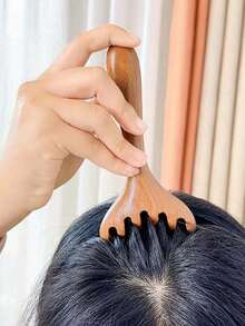 2PCS/1pc 9.5cm Sandalwood Wooden Scraping Massage Facial Head Massage Comb Nose Eye Scraping Massage Finger Pressure Tool - Multicolor - View 9