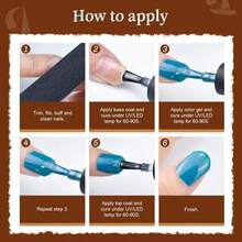 JODSONE 100 PCS (5 Ml Each) Gel Nail Polish Kit No Wipe Soak Off Base Coat And Matte Glossy Top Coat Gel Polish Collections Gifts For Manicure Lovers - 杏色 - 查看 7