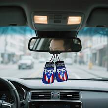 Puerto Rico Flag Boxing Glove Pendant Mini PU Leather Accessories, Red White Blue Star Design, Suitable For Car Rearview Mirror, Backpack And Gym Bag, Small Island Style Decoration, Combining Cultural And Daily Attraction, Travel Accessories, Gym Bag Pendant, Patriotic Design, Fashion Pendant, High-Quality Accessories, Lightweight Pendant, Flag Keychain, Fashion Accessories, Fitness Enthusiasts, Sports Enthusiasts - A - View 6