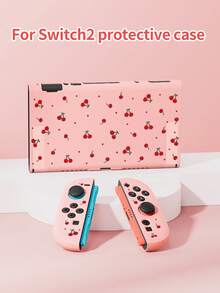 1pc Cute Cherry, Polka Dot Print Pattern Protective Case Compatible With Nintendo Switch/Switch 2, Switch 2 (2025)/Switch NS/Switch OLED/Lite, Switch Accessories, Full Set Including Carrying Case, Card Slot Base, Best Gift Compatible With Switch Players - Multicolor - View 5