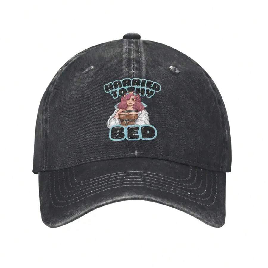 Unisex "Marry My Bed Betty" Printed Retro PVC Coated Baseball Cap - Fun Slogan Unisex Hat, Suitable For Hiking, Fishing, Carnival, Easter, And Costume Parties (Machine Washable) - Date Everything Design - 灰色的 - 查看 1