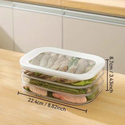 Contenedor de carne para frigorífico, contenedores apilables de almacenamiento de cortes en frío con tapas transparentes para carne de, tocino, queso y preparación de comidas HJK2