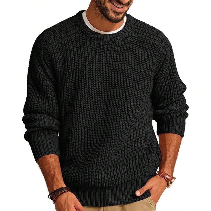 Men Sports Sweaters - Black - View 1