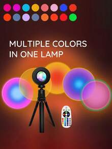 Sunset Projection Lamp, RGB Sunset Lamp, Romantic Visual Atmosphere Light, USB Powered Remote Control LED Projector Floor Lamp, Suitable For Photography, Selfie, Live Streaming, Living Room & Bedroom Decor - Multi-color light - View 15