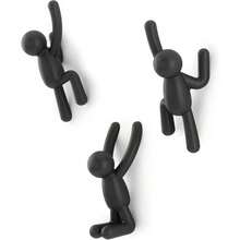 XZGB Buddy Wall Hooks Decorative Wall Mounted Coat Hooks For Hanging Coats Scarves Bags Purses Backpacks Towels And More Set Of 3 Black - màu đen - Xem 1