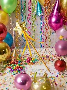 1支2026闪光五角星魔法棒仙女棒道具，适用于派对表演、摄影、音乐会等手持道具，派对必备闪光五角星仙女棒，情人节服装 - 多色 - 查看 14