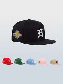 1 pieza Gorra de béisbol ajustable con bordado de letra R, unisex, gorra casual tipo snapback para deportes al aire libre, viajes y correr (disponible en varios colores) - Multicolor - Ver 4