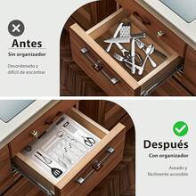 Necomi Organizador de Cubiertos,Expandible Organizador de Cubiertos para Cajon,con 9 compartimentos, extensible por 3 lados, antideslizante, para cucharas, tenedores y cuchillos (blanco) - Blanco01 - Ver 6