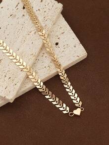 1 chiếc vòng cổ xương cá tối giản sang trọng với mặt dây chuyền hình trái tim, trang sức vòng cổ thanh lịch dành cho nữ - Nhiều màu12 - Xem 2