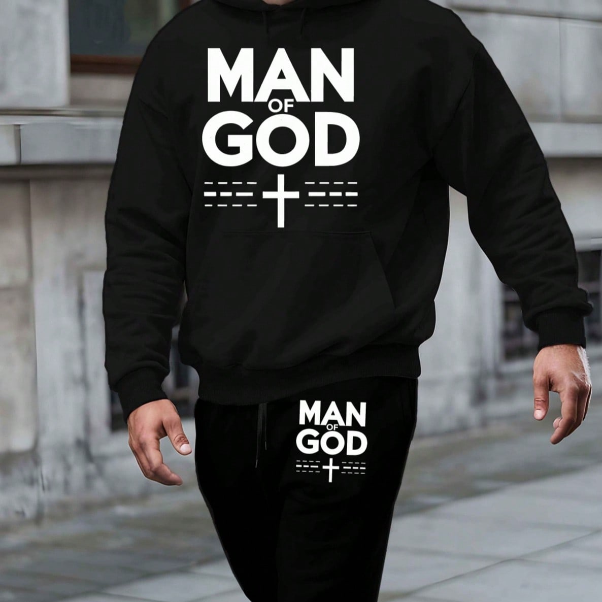 (2 PCS) Man Of God Hoodies 2 Set Festive MAN OF GOD Autumn And Winter Hooded Sweatshirt Set, New Men’s Printed Hoodie, Men’s Casual Sports Top, Drawstring Suit (2 PCS) Man Of God Hoodies 2 Set Festive MAN OF GOD Autumn And Winter Hooded Sweatshirt Set, New Men’s Printed Hoodie, Men’s Casual Sports Top, Drawstring Suit
