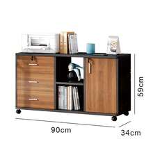 Armario de almacenamiento de oficina con ruedas móvil, archivador con cerradura de tres cajones, armario de almacenamiento de oficina de gran capacidad. - Blanco - Ver 2