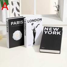 3 كتب زخرفية عصرية، كتب مزيفة حديثة بتصميم مبسط قابلة للطي، عينات أثاث ناعم مناسبة لديكور الفنادق والمقاهي وغرف الدراسة - متعدد الألوان - مشاهدة 3