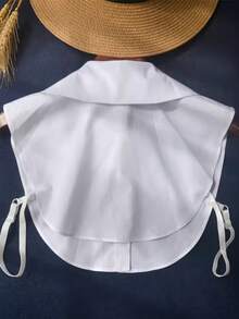 Minimalist Versatile Shirt Collar Decor, Detachable Pointed Collar Sweater Undershirt Accessory, Suitable For Autumn/Winter Daily Wear - Linen Pointed Collar, Navy Blue - View 5