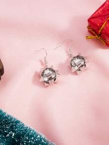 1 Pair Fashionable Personalized Silver Metal Design Women Earrings, Christmas Accessories (No Card) - Silver - View 2