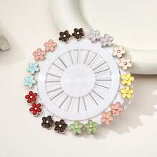 1包/20个花朵披肩别针，日常佩戴，随机发货 - 銀色 - 查看 7