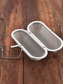 1pc Reusable Stainless Steel Long Handle Spice Filter Net, Suitable For Kitchen, Cookware, Food, Cooking, Camping, Holiday, Beach, Room Decor, Storage, Party, Travel. Kitchen Accessory, Essential Kitchen Tool, Gift For Home Chef. - Silver - View 5