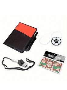 1 Set Soccer Referee Supplies, Referee Equipment Including Red/Yellow Cards, Whistle, Armband, Referee Tools - Multicolor - View 14