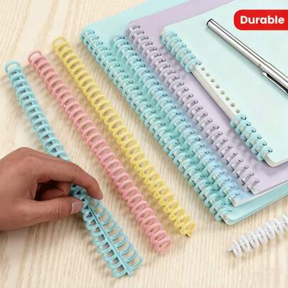 5/10/20pcs Removable Plastic Loose Leaf Binder Rings - Spiral Notebook Locks - 30 Hole Plastic Spiral Binding Rings - Cuttable , Suitable For Book Making, File And Document Organization, Student And Teacher Office Supplies, Book Binding Tools, School Stationery, Laptop Organizers, Office File Accessories, File And Document Organization, Teacher And Student Office Supplies, School Supplies