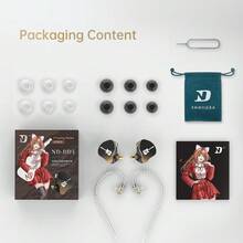 Tai nghe nhét tai có thể điều chỉnh CCA ND DD3, Tai nghe IEM động từ tính kép khoang kép với âm thanh trong trẻo và âm trầm sâu, Tai nghe chơi game có dây với cáp 2 chân có thể tháo rời, đi kèm hộp đựng (Đen/Xanh dương) - Đen + Túi đựng - Xem 11