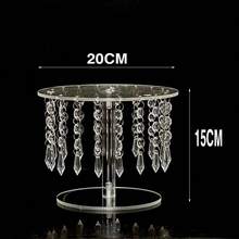 1 Set Acrylic Cake Stand With Crystal Pendant Light, Transparent Round Cupcake Stand, Suitable For Dessert Table, Pastry, Candy Display For Wedding, Event, Birthday Party, Can Hold Cupcakes, Cakes, Pizza Etc.