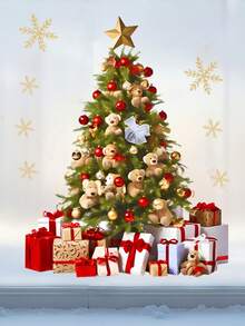 1pc Christmas Tree Glass Sticker, Holiday Home Decor, Window & Display Decoration, Party Accessory - Multicolor - View 9