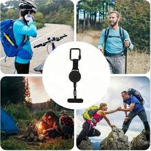 1/3pcs 2025 New Adjustable Anti-Theft Phone Lanyard, With Pull-Out Device, Durable Polyester Fiber, Safety Clasp, Suitable For Outdoor Sports And Hiking, Outdoor Gear | Adjustable Lanyard | Durable Lanyard, Phone Lanyard / Great Product Sharing! - Black - View 7