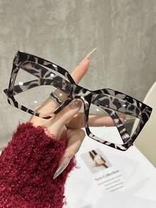 1-5pcs Women Square Plastic Frame Shades Basics Modern Simple Style Fashion Eyeglasses,For Back To School Reading Watch TV Appointment Outfits Street-Photography Accessories Suitable For All Face Shapes - Clear - View 21