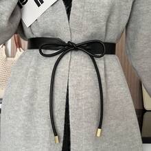 1Pc Retro Knotted Belt For Women, Temperament Waist Belt, Soft Leather Decorative Belt, Dress, Sweater Accessories - 黑色 - 查看 4