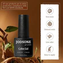 JODSONE 100 PCS (5 Ml Each) Gel Nail Polish Kit No Wipe Soak Off Base Coat And Matte Glossy Top Coat Gel Polish Collections Gifts For Manicure Lovers - 杏色 - 查看 6