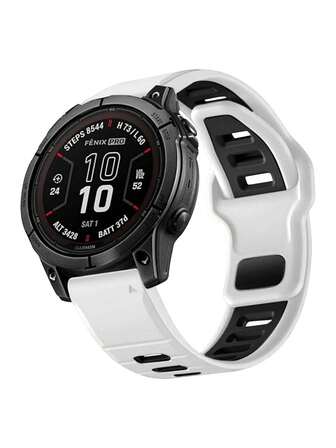 22mm Silcone Two-Tone Watch Band For Garmin Fenix 5/Fenix 6/Fenix 7/Fenix 8 47mm/Fenix E 47mm, Soft Silicone Band Strap Wristband With Quick Fit For Garmin Smart Watch, For Tactix/Approach/MARQ/Quatix/D2/Enduro Series Replacement Band