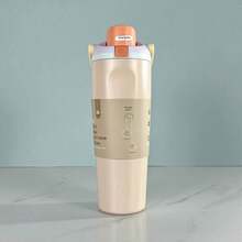 30oz Outdoor Sports Water Bottle, Double-Layer Vacuum Insulated Portable Drinking Cup, Travel Ice Coffee Cup, Summer Drinking Ware. It Has A Handle And A Straw, Which Is Very Suitable For Travel, Home Use, And Office Use. It Is Suitable For Small Sipping, Chilled Beverages And Hot Drinks In Summer. - Sandy Shores - 32oz - Xem 2