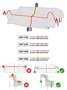 1件装优质沙发套，防刮沙发毯，全覆盖沙发保护套，适合家居装饰，可机洗 - 黑色 - 查看 3
