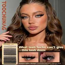 Spiky Manga Lash Clusters 12-20mm Anime Eyelash Clusters 300pcs Cluster Eyelash Extensions Fairy Eyelashes Cluster With Bottom Individual Lashes 80D+100D Volume DIY Lash Extension By TOOCHUNAG - ColorJ - 查看 2