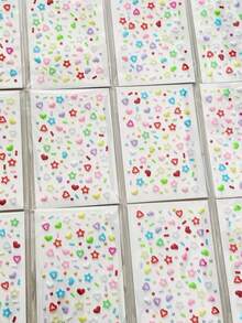 注入多巴胺的镂空星形和心形贴纸，带有彩色粉色心形图案，自带背胶，适用于节日、演出、音乐会和美甲装饰。 - 彩色 - 查看 9