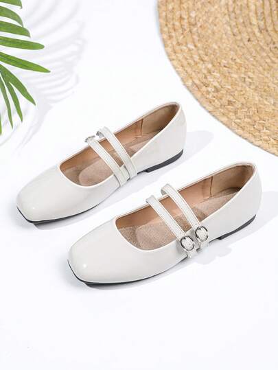 女士复古玛丽珍鞋，双带设计，四季皆宜