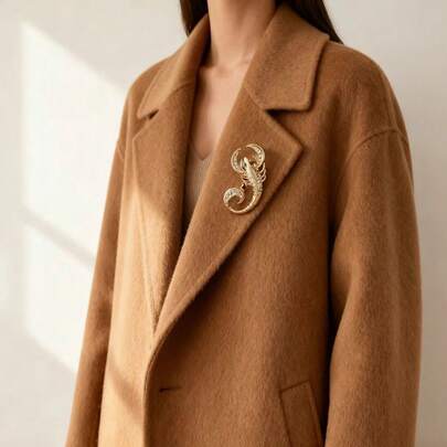 Broche minimalista coreano em formato de escorpião, cravejado com strass e feito em liga metálica (1 peça).