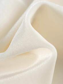 Blusa de terciopelo con cuello en V elegante para mujer, top de manga larga con pliegues y volantes en el busto, de corte regular y con estilo - Albaricoque - Ver 5