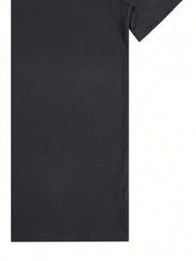 Black T-Shirt With Humorous Message In English | Casual Everyday Wear - 黑色 - 查看 4