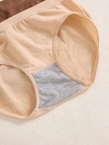 5 piezas de bragas sin costuras de cintura media de color Maillard para mujer, bragas de realce de glúteos de alta elasticidad, lencería cómoda y transpirable para mujer, ropa interior de mujer con funda para el vientre plano - Multicolor - Ver 7