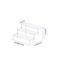 2-3 Tier Adjustable Acrylic Display Stand, Clear Tabletop Storage Rack, Trapezoid Tabletop Organizer For Cupcakes, Candles, Crafts, Toys, Blind Boxes