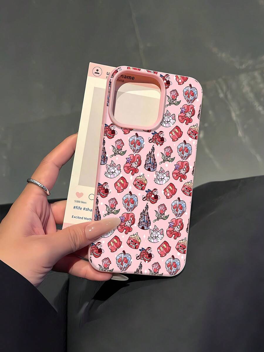 Whimsical Castle and Flower Pattern Phone Case Compatible with Samsung phone cases 17 16 Pro Max 15 Pro Max 13 and 12 Made of TPU material providing shock and drop protection A great gift for family friends loved ones boyfriends/girlfriends and for Christmas - Rosa - Ver 1