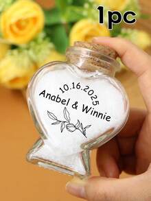 Custom Couples Mini Jars With Text,Personalized Mini Jars With Cork Lids,Customized Sand Jars Keepsake,Customizable Small Decorative Jar,Wishing Bottle,Memory Bottle,Beach Honeymoon,Valentine's Day,Wedding Gifts,Cute Glass Jar,Birthday Gifts,Bedroom,Living Room,Groom,Bride,Friends,Couple,Family,Father,Mom - Style B - View 9