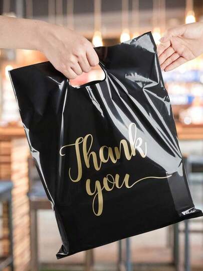 1/10/30/100pcs Reusable Multi-Colored Gift Bags, Shopping Bags, Flat Bags, Plastic Carrying Bags, Suitable For Gifts, Parties, Shops And Boutiques - The Most Popular Gift Bags For Grocery Stores And Retail. Sizes Available.