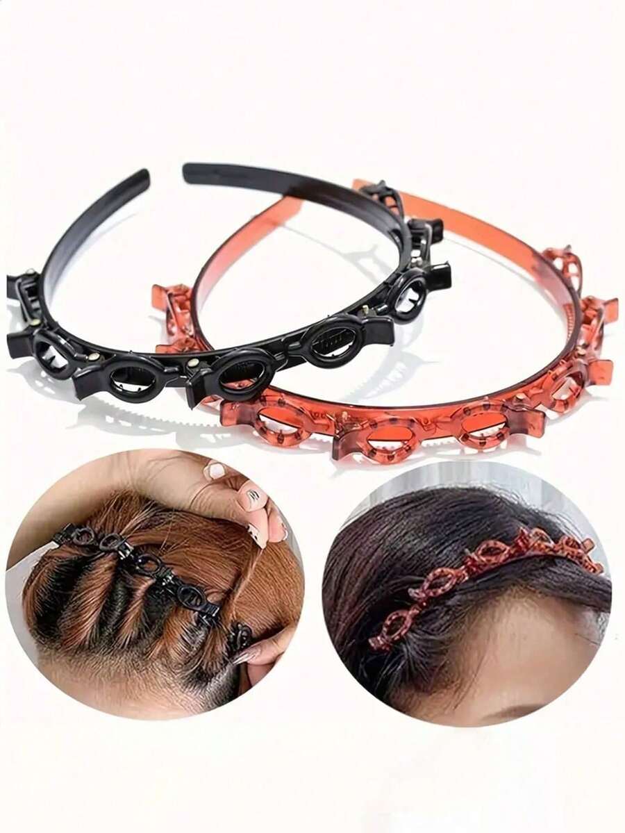 Bộ phụ kiện tóc thời trang 2 chiếc/1 chiếc, kẹp tóc lười, kẹp tóc mái mùa hè cho nữ, băng đô cao trang trí tóc, dây buộc tóc, vòng buộc tóc, dây chun buộc tóc. - màu đen - Xem 1